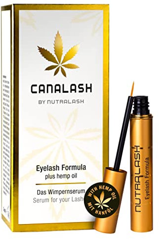 Canalash by Nutralash – Veganes Wimpernserum mit CBD I Lange Wimpern in 3-6 Wochen I Lash Serum I Wimpernserum Wachstum I Serum für Wimpernwachstum/Wimpernverlängerung I Made in Germany I 3ml