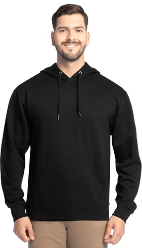 Fruit of the Loom Men's Eversoft Fleece Sweatshirts & Hoodies, Pullover-Black, X-Large