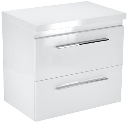 Badezimmerschrank Sicily Top, Waschbeckenunterschrank 50 cm Breite mit Schubladen ohne Waschtisch, Badezimmer Unterschrank Waschbecken, Badezimmerschrank Unter Waschbecken Waschunterschrank, Weiß