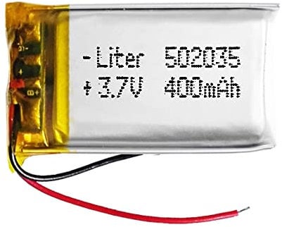 Battery 502035 LiPo 3.7V 400mAh 1.48Wh 1S 5C Liter Energy Battery for Electronics Rechargeable Portable Phone Smartwatch video light GPS - Not compatible for Radio Control 37x20x5mm (400mAh|502035)