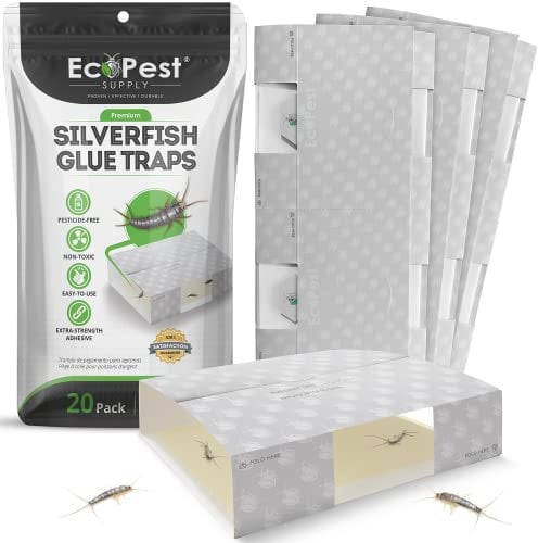 ECOPEST Trampas para Lepismas | Trampa de Pegamento para Interiores para Lepismas y Otros Insectos | Asesino, Monitor y Detector con Atrayente de Cebo Natural (20)