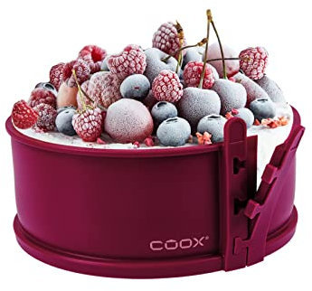 coox Springform mit Porzellanboden ⌀ 18 cm in Dunkelrot, backen und direkt auf der Porzellanplatte servieren und schneiden, kein Umsetzen nötig