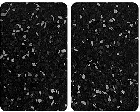 WENKO Protection Plaque de Cuisson Terrazzo en Verre trempé| pour Toute Plaque | Couvre Plaque de Cuisson, Planche à découper, Extension Plan de Travail | Lot de 2 | 52x30cm | Multicolore