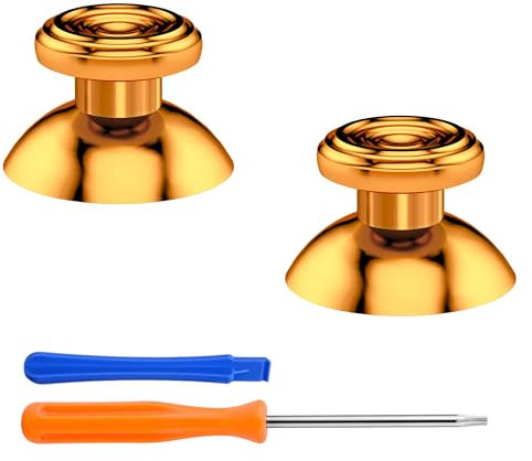 eXtremeRate Joysticks Metálicos para Xbox Series X/S Control Accesorios Thumbsticks de Metal Analógico de Aluminio Stick Palancas de Pulgar para Xbox One S/X One Standard Elite Mando(Dorado)