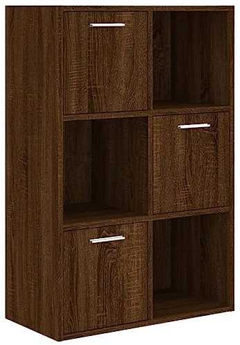vidaXL Lagerschrank, Lagerregal mit viel Stauraum, Büroschrank für Schlafzimmer Wohnzimmer Büro, Büroregal Aktenschrank Schrank Regal, Braun Eichen-Optik