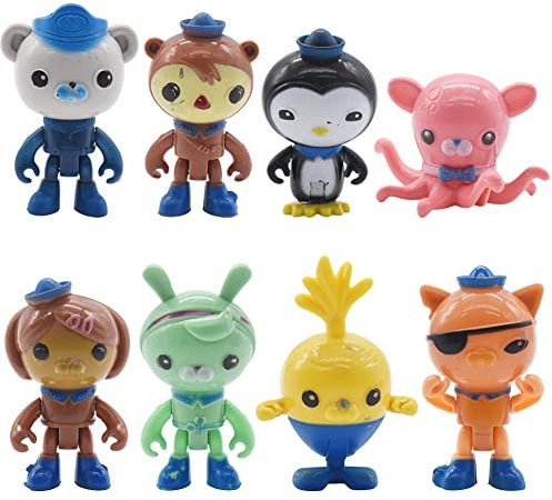 The Octonauts Figures Cake Decoration Figurine Happy Birthday Party Supplies Cake Decorations Cupcake Figurines for Girl Women Birthday Baby Shower Party 8Pcs