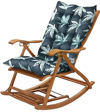 CAVATINY Stuhlkissen Sitzkissen und Rückenkissen für Schaukelstuhl Gartenmöbel Indoor Outdoor Patio Hochlehner Kissen 120x50x8cm - Blätter