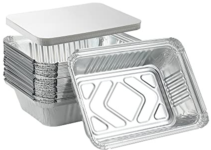 Waytiffer 25Pack Disposable Aluminum Foil Pans with Lids 8.5x6.3-2.25LB