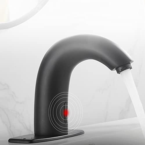 Mitigeur Capteur pour Lavabo Robinet Noir Lavabo Salle de Bain Mitigeur Capteur Automatique Mitigeur Robinet Mitigeur Mitigeur Lavabo Salle de Bain avec Pont, A, Robinets Chaud et Froid