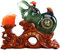 PHONME Feng Shui Statue Ornament Wu Lou/Hu Lu mit Geldfrosch Skulptur Luck Prosperity Home Decoration, Best Housewarming Glückwunschgeschenk,Rot Heimdekoration (Color : Green)