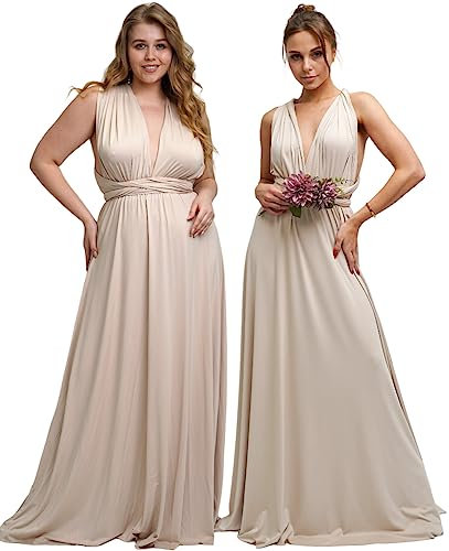 Taniri Infinity Kleider für Brautjungfern - Umstandskleid - Weihnachtskleid für Frauen - Brautjungfernkleid für Hochzeit, Auster, Einheitsgröße Mehr