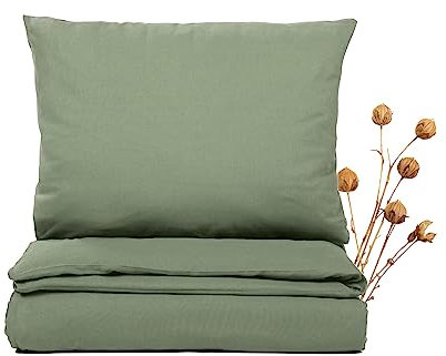 JONA SLEEP® Premium Leinen Bettwäsche (155 x 220 cm) - 50% Leinen, 50% Baumwolle - hochwertige Verarbeitung | atmunsaktiv, raumfluftregulierend | schadstoffgeprüft (Salbei)