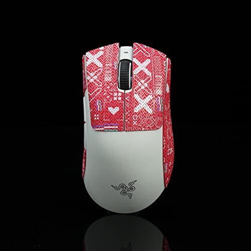BTL Maus-Griffband für Razer Deathadder V3 Pro Professionelles rutschfestes, stoßfestes Druckdampf, rot, 0,5 mm