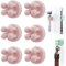 Zayin Silicone Toothbrush Zahnbürstenhalter Rasiererhalter Multifunktions-Haken Wasserdicht Selbstklebend Zahnbürstenhaken Stopfenhalter (6 Stück Rosa)