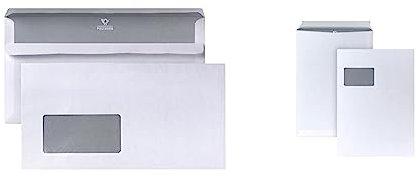 POSTHORN Kompaktbriefumschlag mit Fenster (1000 Stück), 125 x 235 mm, 80g/m² & Versandtasche C4 (250 Stück), haftklebende Versandtaschen mit Fenster, 324 x 229 mm, 90g/m²