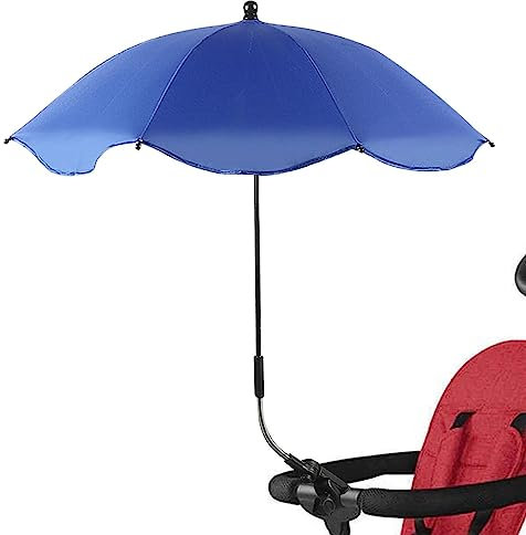 shengyi Sedia per bambini con ombrello, ombrellone per passeggino per bambini, ombrellone portatile per bambini, parasole per sedia a rotelle da spiaggia e da viaggio, Argento, 1