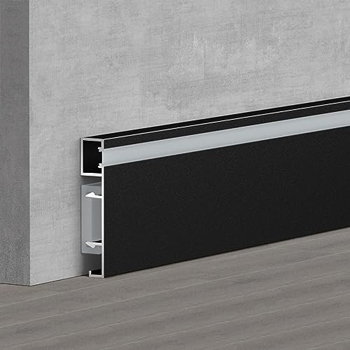 TEN-HIGH 2 Stücke Aluminium Sockelleistenverbinder, 15 x 80 x 10 mm,schwarz,Inside corner