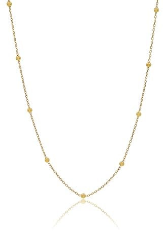 Einzelstück® Kugelkette I 925 Sterling Silber Silberkette 14K vergoldet I Echtschmuck Damenhalskette I Schlangenkette I Halskette Harmony (Harmony Halskette Gold)