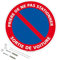 Panneau Prière De Ne Pas Stationner Sortie De Voiture Aluminium 2 Mm - Diam. 250 Mm Signalisation Prépercée Avec Kit De Fixation Fabrication Française