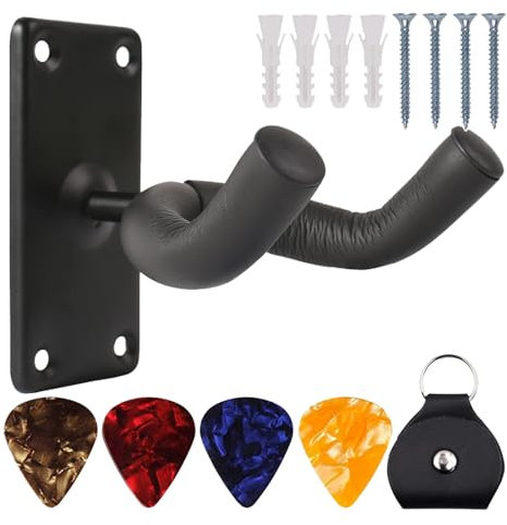 Soporte de Pared para Guitarra - Colgador de Metal con Ángulo Ajustable - Gancho para Instrumentos de Montaje en Pared