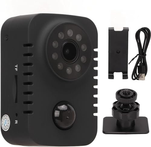 Telecamera spia infrarossi con sensore PIR movimento e batteria lunga durata Videocamera Portatile HD 1080P, Videocamera PIR a Infrarossi Grandangolare Batteria da 1200 mAh, Visione Notturna