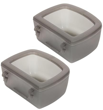 Milageto Bols Suspendus en Caisse pour Animaux de Compagnie, 2 pièces, Alimentation Lente, Distributeur d'eau sans déversement, Plat de Boisson, Bol d'eau pour, Gris
