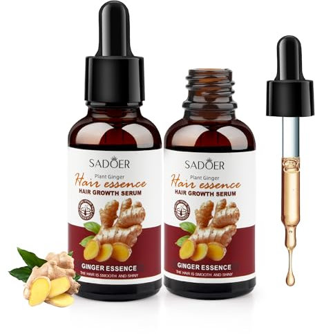 Haaröl Wachstum 2 Stück 60ML, Haaröl Ingweröl für Haare, Haaröl Kopfhaut Haaröl Wachstum Ingweröl Für Haarwachstum und Haarwiederherstellung, Massageöl Ingwer Haarwachstum Serum