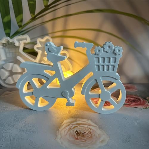 Silikonform Fahrrad Fahrrad Kerzenformen Zum Gießen 3D Silikon Schokolade Fondant Fahrradform Silikonformen Gießformen Für Kerzen, Gips, Handwerk, Tischstatue