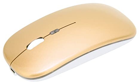 NIZUUONE LED-Funkmaus, Einstellbare DPI, USB-Aufladung, Leise, Kabellose Maus für Laptop (Gold)