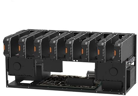 8 GPU Open Air Computer Case Mining Rig Frame Motherboard Rack Miner Gear Support Water Cooling Dual PSU