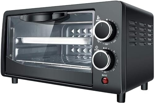 GFXYQPDNV Mini Horno de 12 litros, Temperatura Ajustable, 0-230 ℃ y Temporizador de 60 Minutos, Doble Capa, posición de horneado, Horno eléctrico multifunción Totalmente automático (Color: Negro) (B