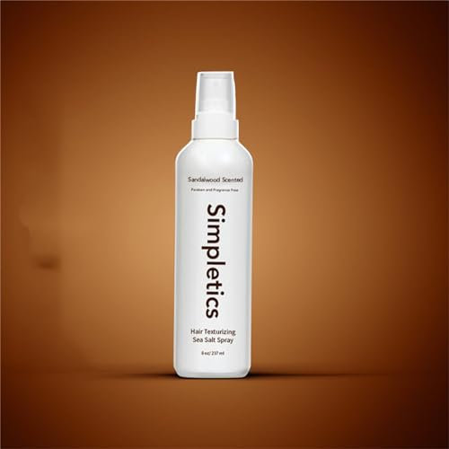Simpletics Meersalzspray, Simpletics Texturizing Vanille Meersalzspray, Piña Colada Meersalz-spray, Sandelholz Meersalz-spray für Männer (Sandalwood)