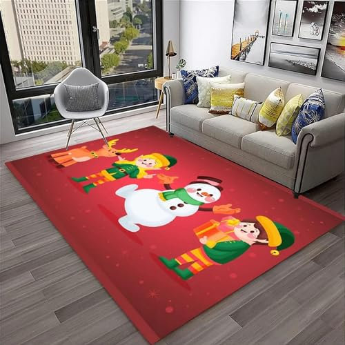 Area Carpet 3D Stampa Cartone Animato Di Albero Di Natale Di Babbo Natale Tappeto Antiscivolo Per La Decorazione Domestica, Soggiorno, Camera Da Letto, Moquette Moderna 180 X 280 Cm - Polieste -9F9S3E