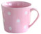 Jarsense Ceramic Coffee Mug with Handle Cute Cappuccino Mug, 200ML Polka Dot Breakfast Oatmeal Mug, Creative Tea Mug Milk Mug (Pink)
