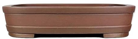 LUZZILE Macetas de Barro para Plantas Macetas rectangulares de Arcilla Morada Hechas a Mano de 15 Pulgadas con Flores y Plantas Verdes Macetas para Plantas