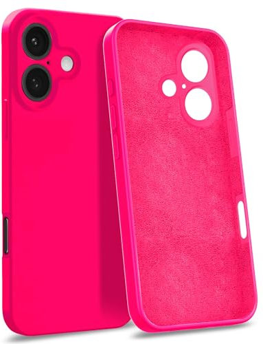 MyGadget Hülle kompatibel mit iPhone 16 - [ 4-Layer-Struktur Schutzhülle ] - Gummierte Handyhülle mit Soft Inlay & Hardcase Cover außen - Magenta Pink