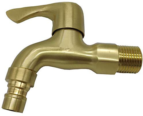 Grifo para Lavabo, Montaje en Pared, latón, Oro Pulido, Grifo para Lavadora, Grifo pequeño para Lavadora de jardín al Aire Libre