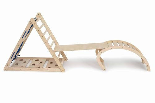 Kletterling Affenling Set 3-teilig | Kletterdreieck, Rutsche & Wippe Nylonseil