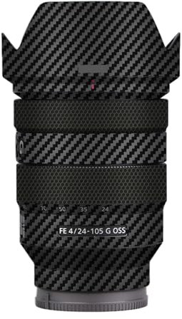 Aufkleber für Sony FE 24–105 mm F4 G Kameraobjektiv-Aufkleber, Schutzfolie, Vinyl-Aufkleber, FE 4/24-105 G OSS 4 (Kohlefaser-Schwarz)