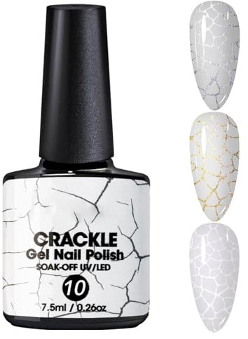 Knistern Nagellack, Crackle Gel Nagellack, Magischer Crackle Gel Nagellack, Gemusterter Nagellack mit Crackle Effekt, langs anhaltende, lufttrocknende Nagelkunst für Frauen und Mädchen