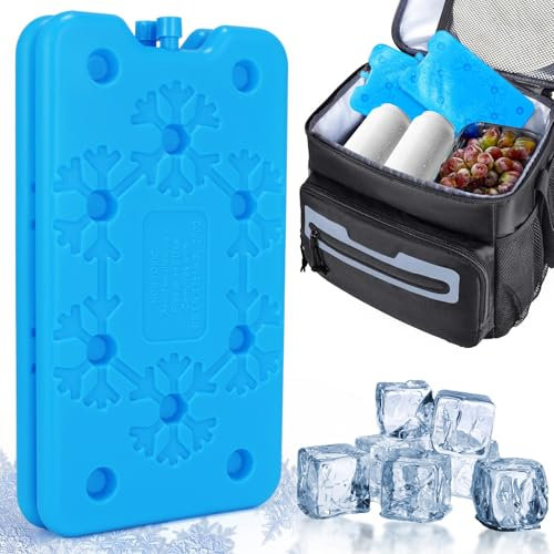 Acumuladores de Frio 2 Piezas 400ml Acumulador de Frío para Nevera Portátil Placas de Hielo Reutilizable Bloque Hielos para Viajar y Acampar Mantiene Fríos Alimentos y Bebidas