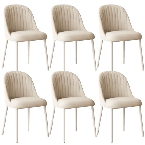 Guyii Esszimmerstühle Samt Küchenstühle Stoffstühle Mit Rückenlehne Moderner Küchenstuhl Komfortable Polsterstühle Für Esszimmer Küche Wohnzimmer Elegante Stühle Innenbereich Design Deko Stuhl (6)