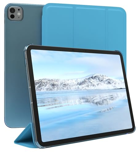 EAZY CASE - Schutzhülle für iPad Pro 11 (2025) Hülle 11 Zoll Smart Cover Tablet Case Smartcase zum Aufstellen Klapphülle mit Standfunktion Sleep Wake Up Funktion Tasche Kunstleder Etui Hell Blau