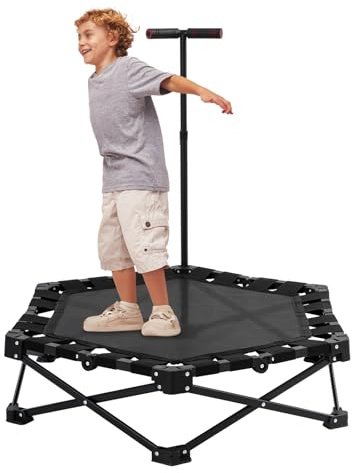 Fitness Trampolin, Klappbar Mini-Trampolin Fitness Trampolin Gartentrampolin, Keine Installation erforderlich, Tragfähigkeit 150Kg, kann für Indoor-und Outdoor-Übungen