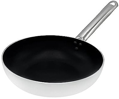Pentole Agnelli Alluminio Antiaderente 3 mm Padella Svasata Alta a Saltare con Manico Inox Tubolare , Argento, 40 cm