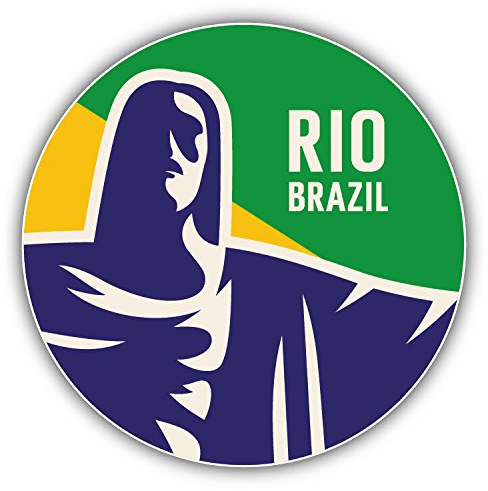 postwalldecor Rio De Janeiro Brazil Label Hochwertigen Auto-Autoaufkleber 12 x 12 cm