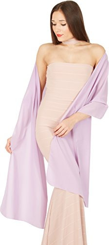 BlackButterfly Chiffon Bridesmaid Wedding Evening Shawl Wrap (Lilac, 19W / 95L)