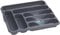 Casa Large Cutlery Tray Rack 7 Compartment Plastic Cutlery Draw Storage Stand Holder Caddy Organiser for Kitchen Drawers (Silver/Grey)