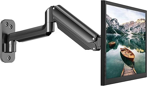 HUANUO 13-32 Zoll Monitor Wandhalterung mit VESA-Erweiterungssatz für LED LCD TV, Bildschirm, 360° Drehbar Gasdruckfeder Arm, VESA 75/100/200