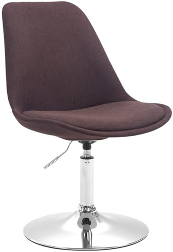 CLP Esszimmerstuhl Maverick I Stoff-Bezug I Drehstuhl, Farbe:braun, Gestell Farbe:Chrom
